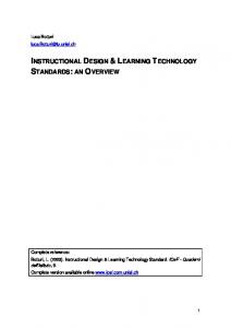 instructional design & learning technology standards - RERO DOC