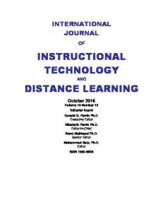 INSTRUCTIONAL TECHNOLOGY DISTANCE LEARNING