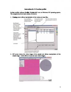 Instructions for P15 surface profiler