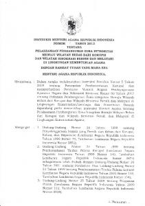 Instruksi Menteri Agama No. 1 Tahun 2012