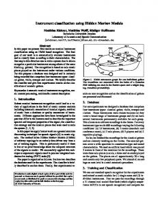 Instrument classification using Hidden Markov ... - Semantic Scholar