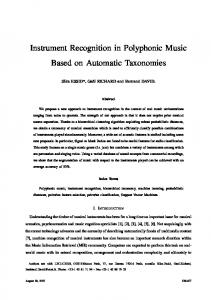 Instrument Recognition in Polyphonic Music Based on ... - CiteSeerX