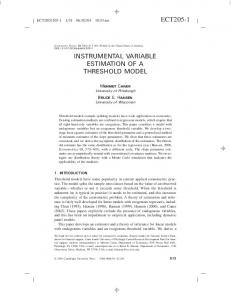 instrumental variable estimation of a threshold model ect205-1