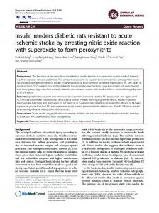 Insulin renders diabetic rats resistant to acute ischemic stroke ... - Core