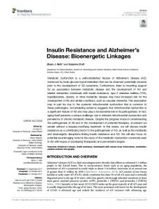 Insulin Resistance and Alzheimer's Disease - Semantic Scholar