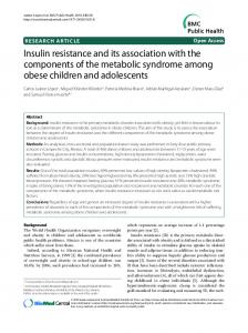 Insulin resistance and its association with the