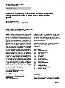 Intake and digestibility in sheep and chemical composition during ...