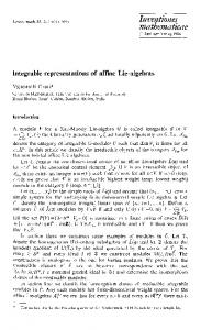 Integrable representations of affine Lie-algebras - Springer Link