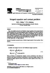 Integral equation and contact problem