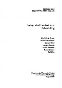 Integrated Control and Scheduling - Automatic Control