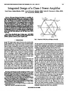 Integrated Design of a Class-J Power Amplifier - IEEE Xplore