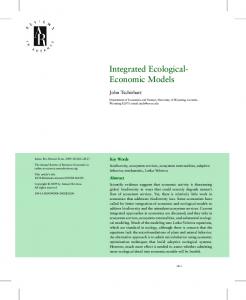 Integrated Ecological- Economic Models