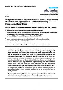 Integrated Microwave Photonic Isolators: Theory ... - Semantic Scholar