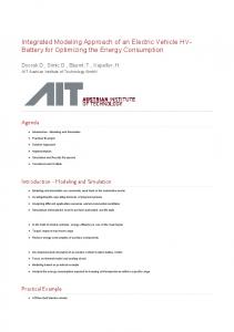 Integrated Modeling Approach of an Electric Vehicle HV- Battery for ...