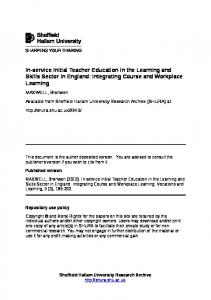 Integrating Course and Workplace Learning - Core