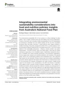 Integrating environmental sustainability considerations into ... - Frontiers