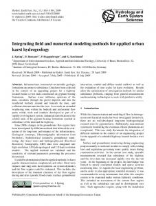 Integrating field and numerical modeling methods for applied urban ...