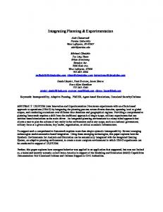 Integrating Planning & Experimentation