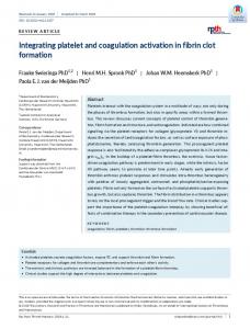 Integrating platelet and coagulation activation in fibrin