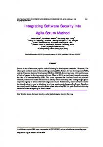 Integrating Software Security into Agile-Scrum Method