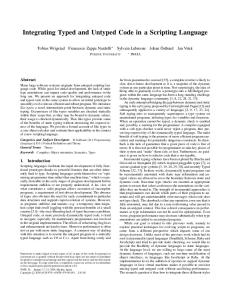 Integrating Typed and Untyped Code in a Scripting Language - DI ENS
