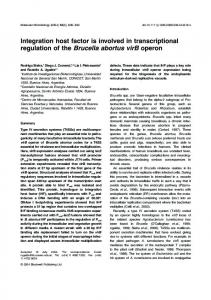 Integration host factor is involved in transcriptional regulation of the ...