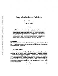 Integration in General Relativity