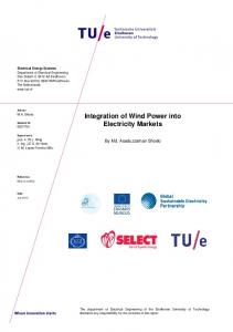 Integration of Wind Power into Electricity Markets