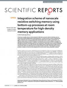 Integration scheme of nanoscale resistive switching memory using