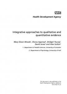 Integrative approaches to qualitative and