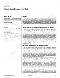 Integrin Signaling and Lipid Rafts