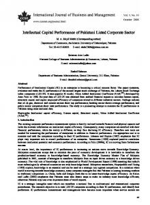 Intellectual Capital Performance of Pakistani Listed ... - CiteSeerX