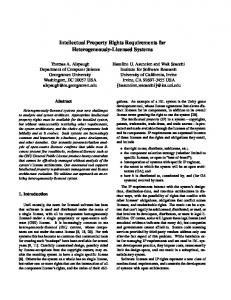 Intellectual Property Rights Requirements for Heterogeneously ...