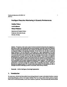 Intelligent Execution Monitoring in Dynamic Environments 1. Introduction