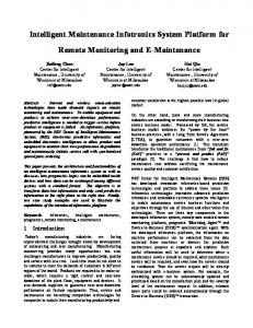 Intelligent Maintenance Infotronics System Platform