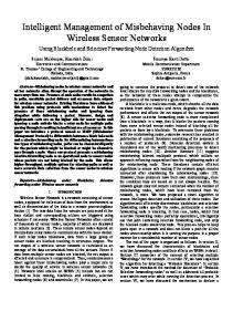 Intelligent Management of Misbehaving Nodes In Wireless Sensor ...