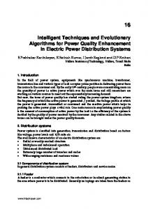 Intelligent Techniques and Evolutionary Algorithms for Power ...