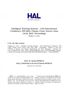 Intelligent Tutoring Systems - 11th International ...