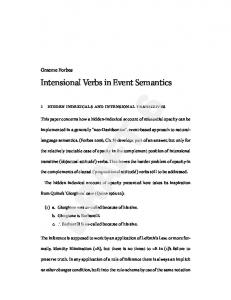 Intensional Verbs in Event Semantics