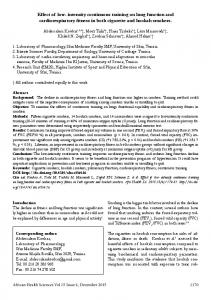 intensity continuous training on lung function and cardiorespiratory ...