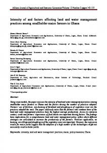 Intensity of and factors affecting land and water management practices ...