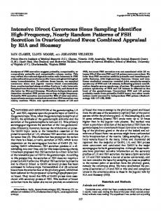 Intensive Direct Cavernous Sinus Sampling ... - Oxford Academic