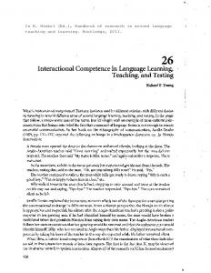 Interactional Competence in Language Learning