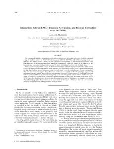 Interactions between ENSO, Transient Circulation, and ... - CiteSeerX