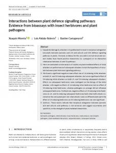 Interactions between plant defence signalling ...