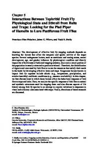 Interactions Between Tephritid Fruit Fly Physiological State and Stimuli ...