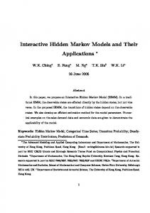 Interactive Hidden Markov Models and Their Applications - CiteSeerX