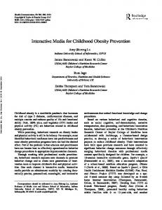 Interactive Media for Childhood Obesity Prevention - Northeastern ...