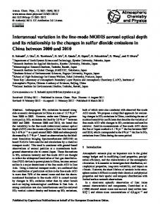 Interannual variation in the fine-mode MODIS aerosol optical depth