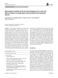 Interannual variation in the larval development of a ... - Research@JCU